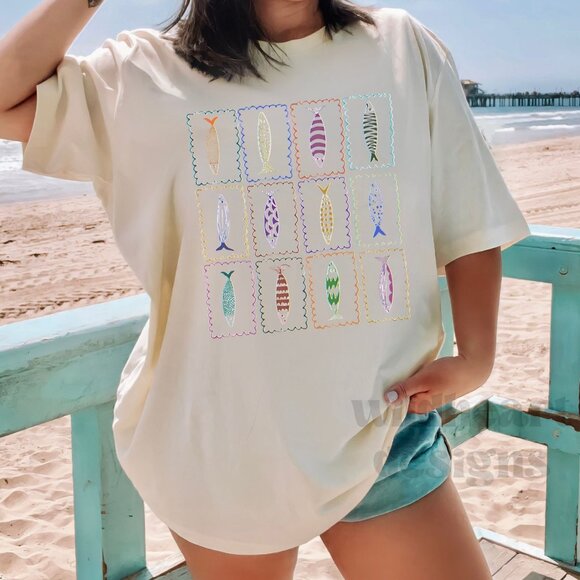 Bella Canvas Tops - Sardine Shirt, Sardine Summer Shirt, Sardine Girl, Summer Shirt - Dust XS-2X